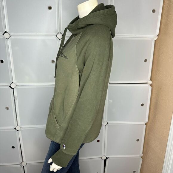 Champion Green Two Tone Hoodie Sweatshirt Size Medium - Picture 5 of 10